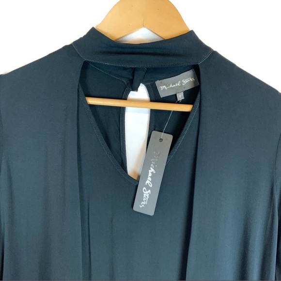 NWT Michael Stars Rylie Rayon Chocker Long Sleeve Swing Dress - Picture 7 of 12